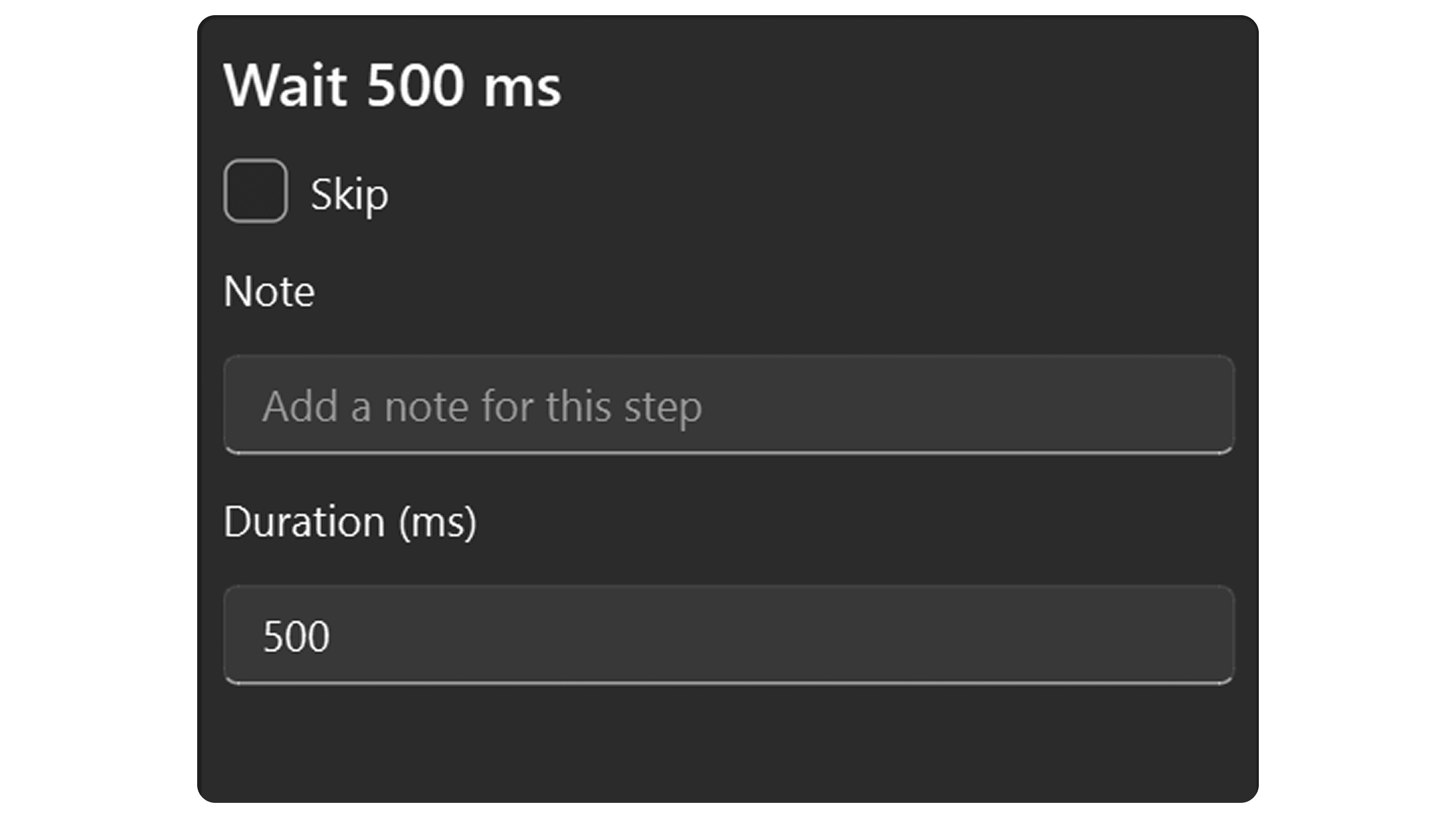 Delay step properties